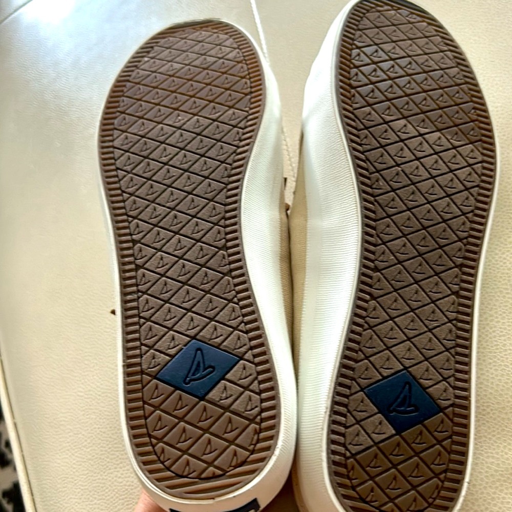 Sperry Crest Vibe Linen Oat Sneakers 9 1/2 Tennis Shoes  Preppy Casual Everyday - Picture 8 of 9